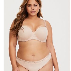 Torrid Nude Lace Push-Up Multiway Strapless Bra